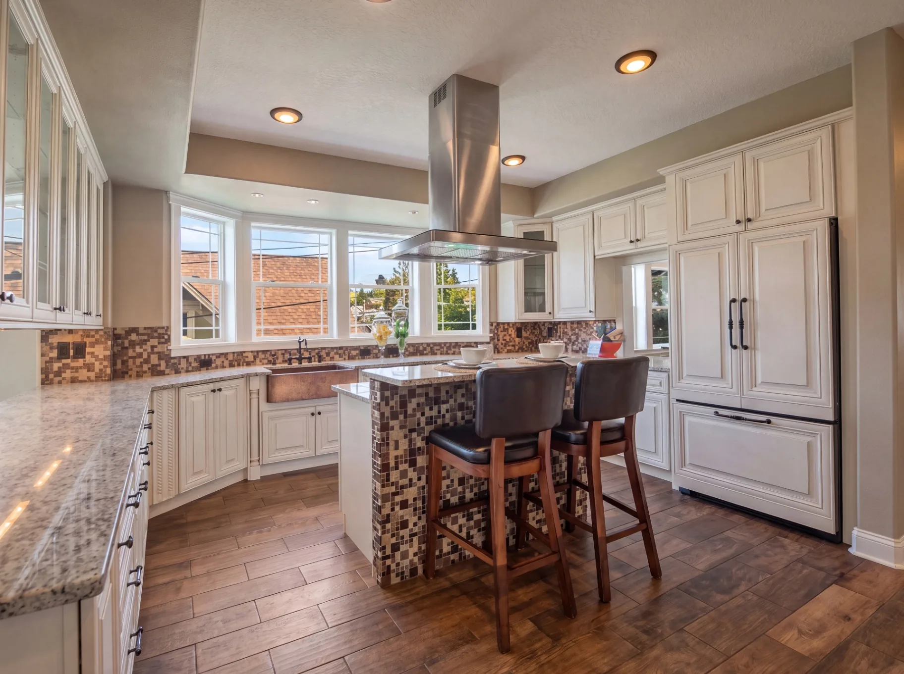 Custom kitchen remodel with granite island